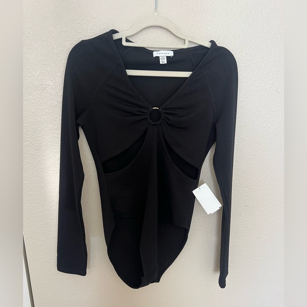 Topshop black cut out body suit